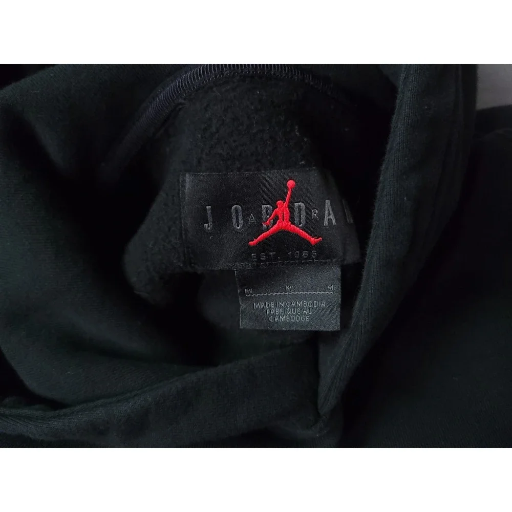 Nike Air Jordan Essentials Stitch‎ Graphic Fleece Hoodie Black DC9713-010 Medium